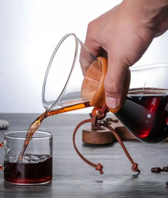 400 Ml Bambu Dekor Kahve Demliği Dripper Kahve Çekirdeği Ayrıştırma Filtre Kahve Demliği