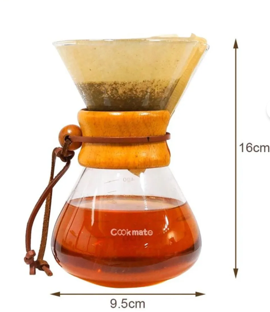 400 Ml Bambu Dekor Kahve Demliği Dripper Kahve Çekirdeği Ayrıştırma Filtre Kahve Demliği